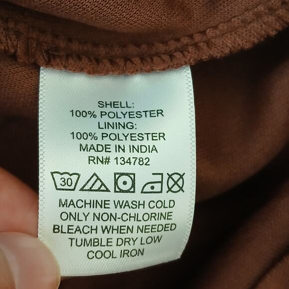 Indulge Instyle Dress Womens XL Brown A-line Floral Long Sleeve Chiffon Coquette - Picture 11 of 16